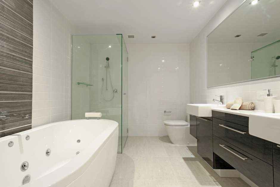 Stylish new twin bathroom. Bathroom Remodelling